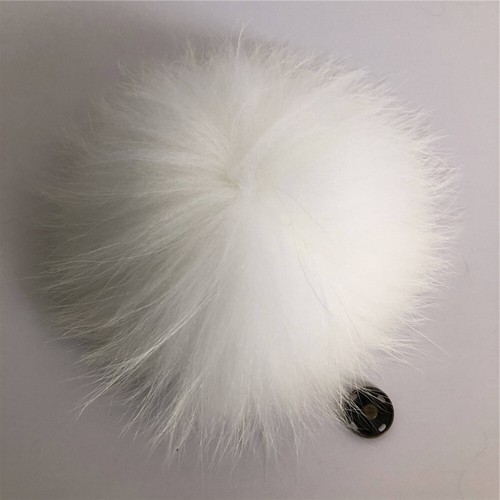 Bola de pompón de piel de mapache real de 19 colores 6" grande con botones a presión sombrero zapatos hágalo usted mismo - Imagen 11 de 40