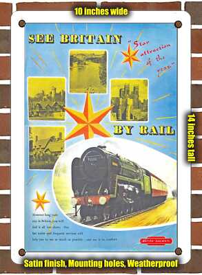Metal Sign - 1953 See Britain by Rail British Railways - 10x14 Inches