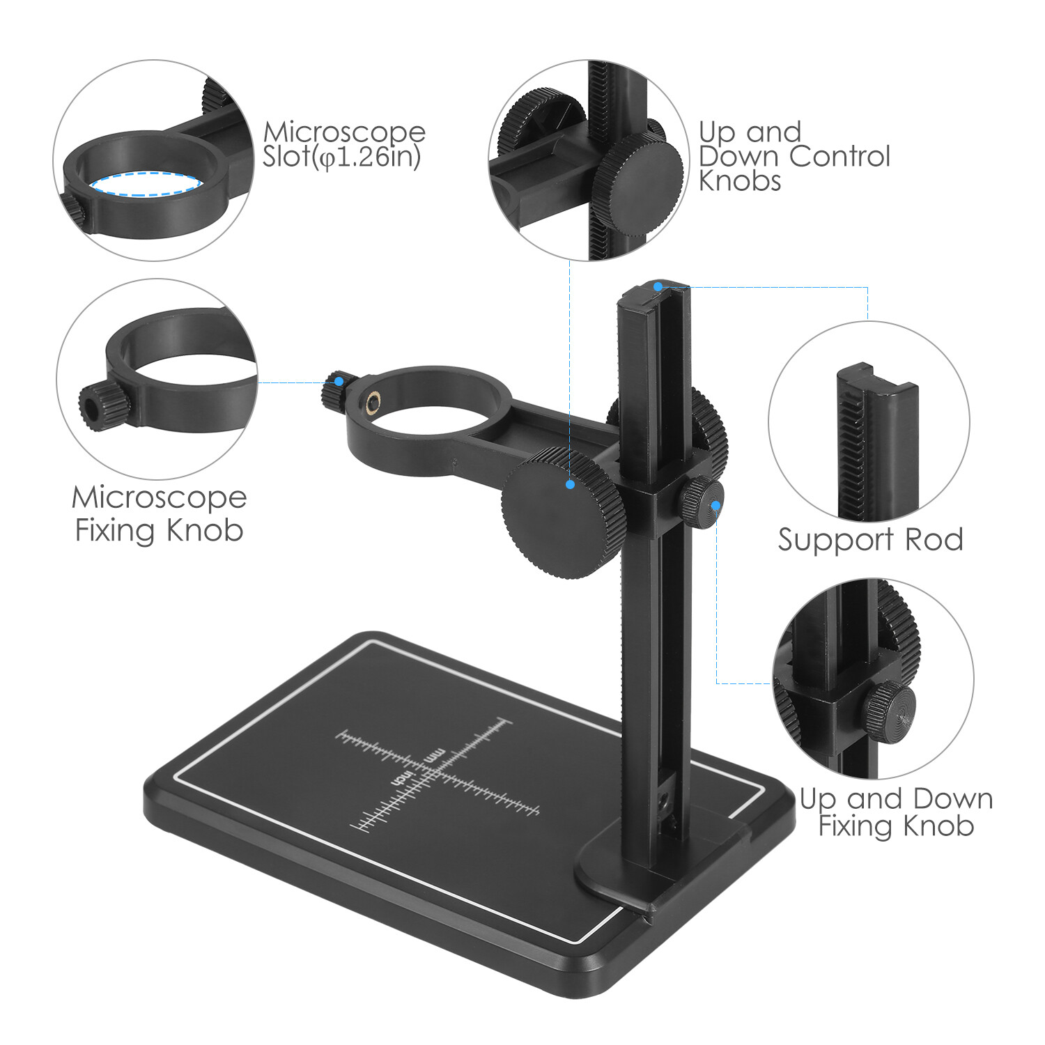 Mini Digital Microscope Stand Magnifier Camera Up and Down Support