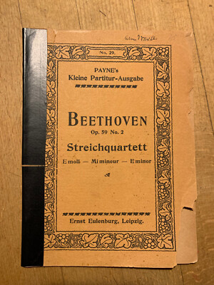 Beethoven ~ Streichquartett E moll Op. 59 No. 2 ~ PAYNE's Kleine Partitur-Ausgab