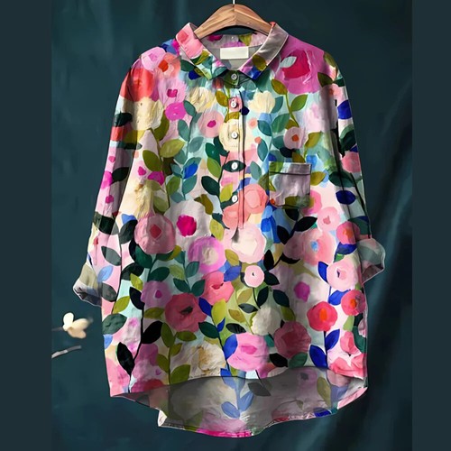 Shirt Women's Casual Long Sleeve, Animal Print Hawaiian Long Sleeve Shirt - Picture 3 of 57
