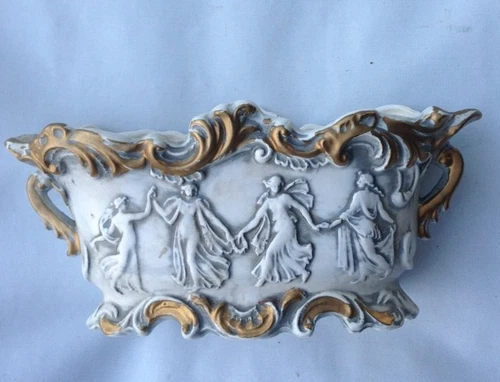 Vase Angels Lady Nudes Women Nouveau Design Sealy Japan Ornate Gorgeous Vintage