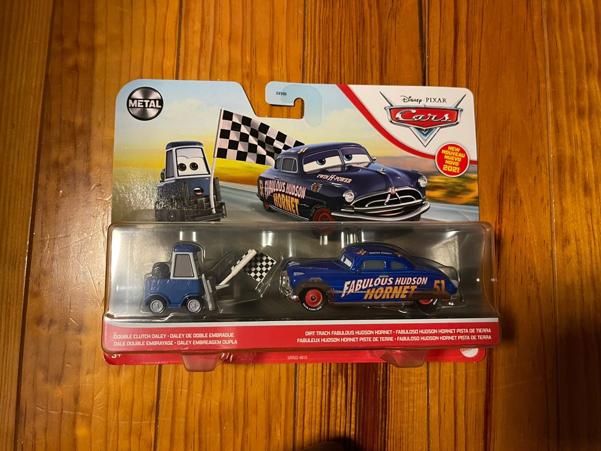 DISNEY PIXAR CARS DOUBLE CLUTCH DALEY & DIRT TRACK FABULOUS HUDSON