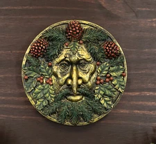 Ebros Winter Season Bronzed Blooming Floral Foliage Celtic Greenman Wall Decor