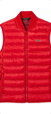 NWT Lacoste Red Blousons Quilted Puffer Vest Mens Small/Medium 48