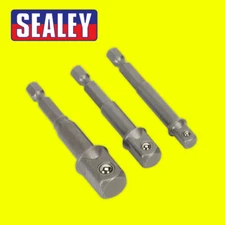 Sealey 1/4" 3/8" 1/2" Drive Power Tool Socket Adaptor Set Drill Converter AK4929