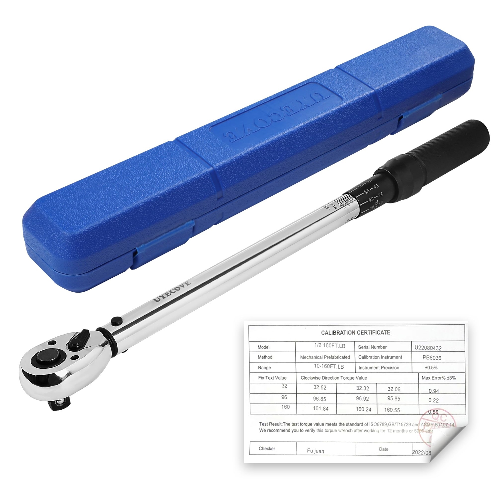 1/2-Inch Drive Click Torque Wrench, Dual-Direction Click Professional Torque ...