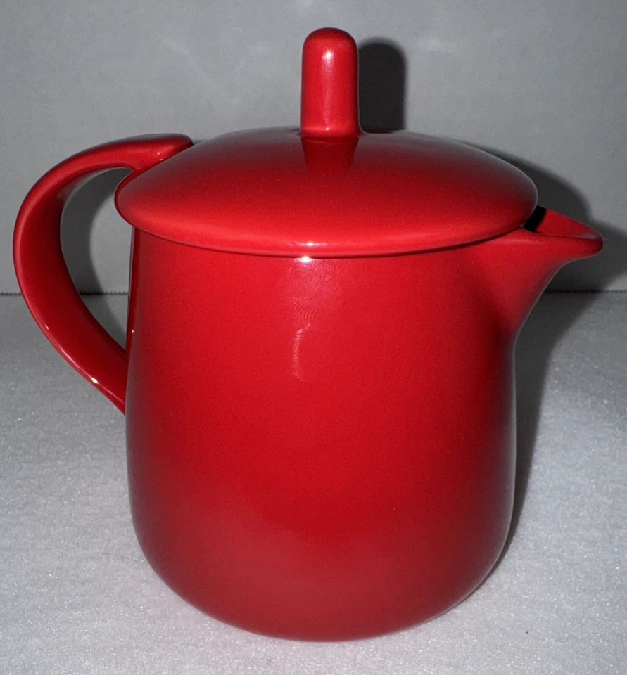 Tetera roja de cerámica de 12 onzas FORLIFE para bolsitas de té Foto 2 de 4