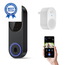 Orbitell 1080p Wireless Wi-Fi Video Doorbell Camera with Two Way Audio, Black