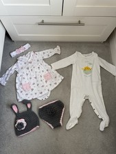 Baby Girl Bunny Rabbit Dress / Photo Dress - Age 6 - 9 Months - Easter Bundle