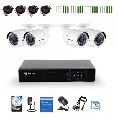 1080P 8CH CCTV DVR Security System Kit w/  4 Cameras, 500GB HDD Pre-installed