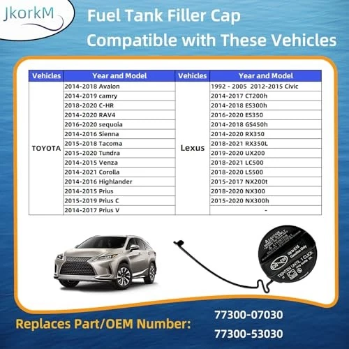 Fuel Tank Filler Cap 77300-07030 for Toyota Venza 2015, Highlander 2015-2016 Foto 2 de 4