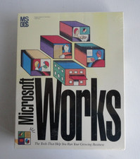 Microsoft Works 3.0 PC Package Contains 3.5" Low-density 720K Disks, SEALED