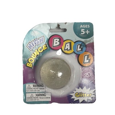NEW (other) High Bounce Ball, Medium Silver GLITTER Bouncy Ball, Ages 5+