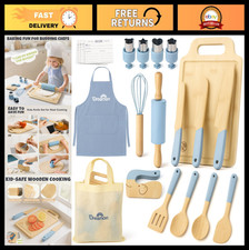 29 PCS Kids Cooking Set - Montessori Kitchen Tools, Safe Utensils, Apron  Knive
