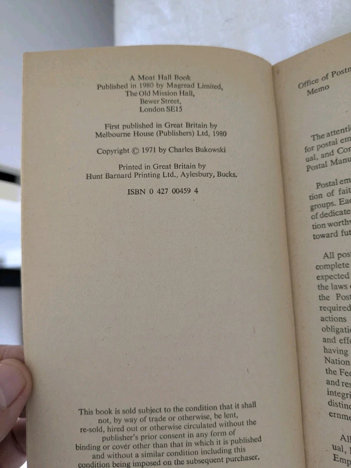 Post Office Charles Bukowski 1st Thus PB Ed - Image 4 of 4