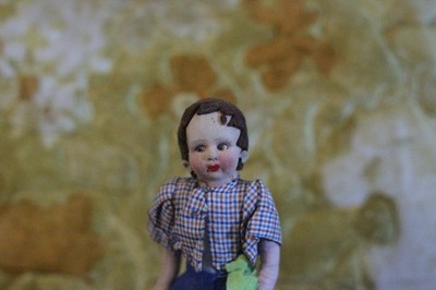 Vintage Italian 10  Lenci 70 Felt Cloth Character Boy Doll