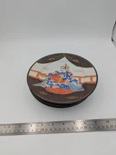 Set of 5 Japanese Satsumi Moriage Plates Edo Period Samurai theme