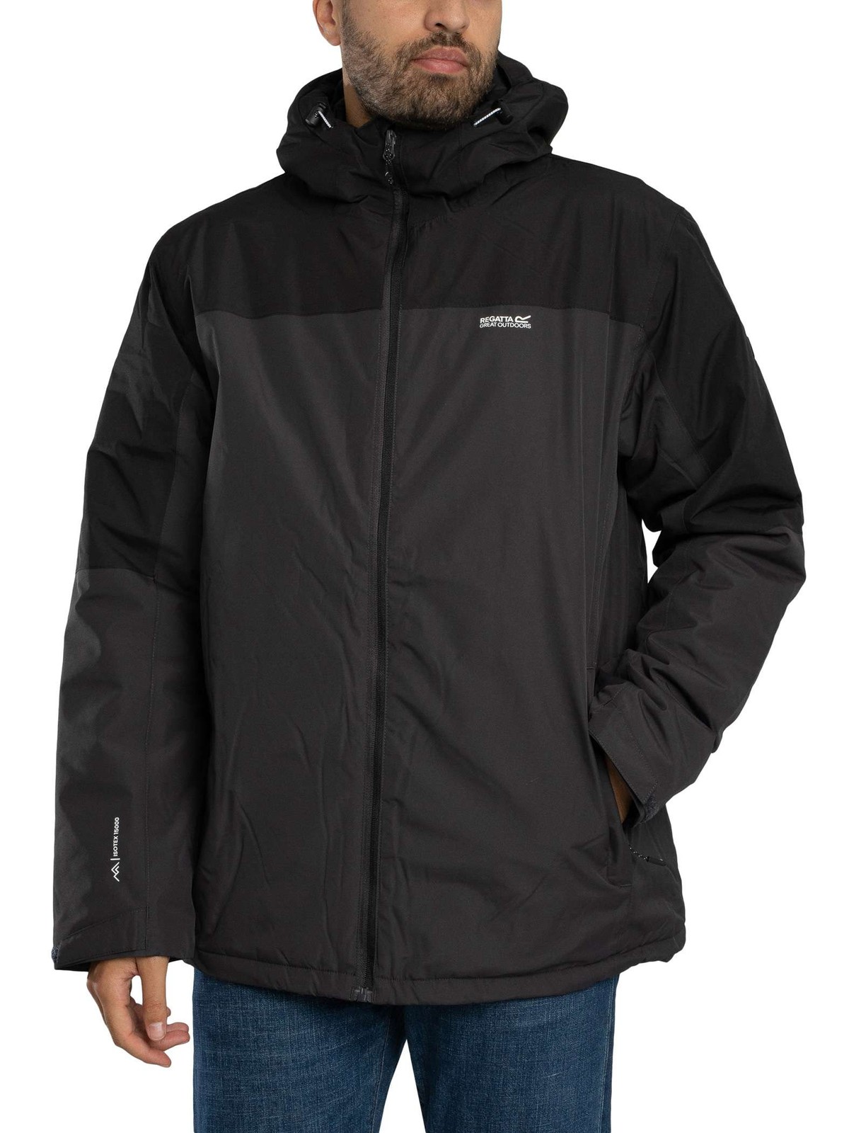 Regatta Thornridge Waterproof Insulated Jacket, Ash/Black - M - Image 2