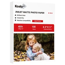 Koala Photo Paper Matte Coated 8.5X11 Inches Compatible with Inkjet Printer 4...