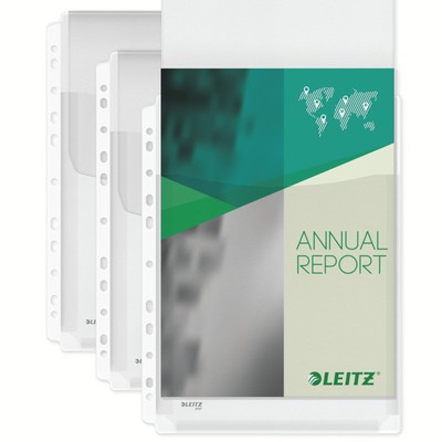 Leitz Premium Plastic Punched Pocket A4, Expanding, High Capacity 200 Sheets, 17