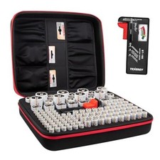 Large Battery Organizer Storage Case with Battery Tester Holds 120 Batteries