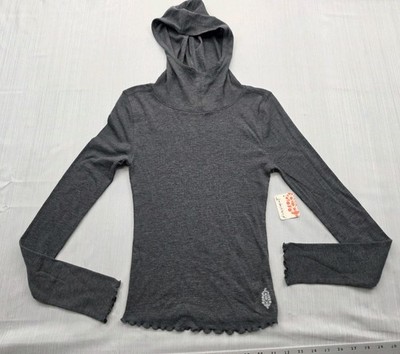 New Free People FP Movement Womens Size Small Breathe Easy Hoodie Ribbed Top