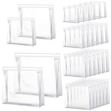 100 Pcs Mini Clear Makeup Bag PVC Small Travel Toiletry Organizer Pouches Bul...