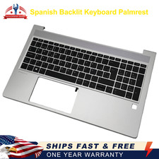 Backlit Keyboard Palmrest Cover Upper Case Spanish For HP Probook 450 G8 455 G8