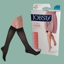JOBST UltraSheer Diamond Knee High Compression Stockings 15-20/20-30 mmHg Black