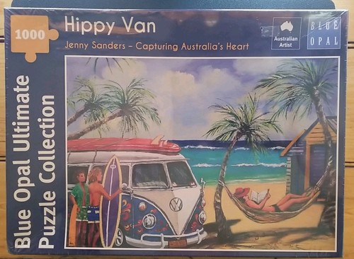 New JENNY SANDERS BLUE OPAL Jigsaw Puzzle Deluxe 1000 piece HIPPY VAN_VW Kombi - Picture 6 of 6
