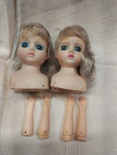 Vintage 1960s/70s Vinyl Doll Heads  Arms Parts Lot - 2 Busts  4 Arms Craft...