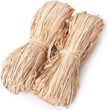 Natural Raffia Paper Ribbon for Crafts Gift Wrap 2 Pack