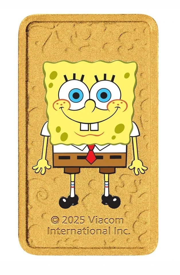 ✅PRESALE✅ Perth Mint SpongeBob SquarePants 1g 0.9999 Coloured Gold Minted Bar - Image 2 of 3