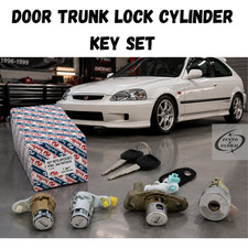 Door Trunk Lock Cylinder Key Set Honda Civic Ek Hatchback 1996-1999 New Ignition