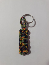 Paracord keychain, cobra weave - MULTI-COLOR keychain 3 in. Made in USA