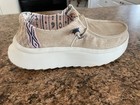 HEY DUDE WOMEN'S WENDY PEAK CHAMBRAY WOVEN TAN SHOES, SZ W5, BARELY WORN, NICE — photo 7