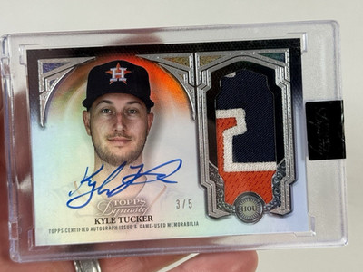 2023 Topps Dynasty DAP-KT1 Kyle Tucker Dynastic Data 3 color patch Auto # 3/5