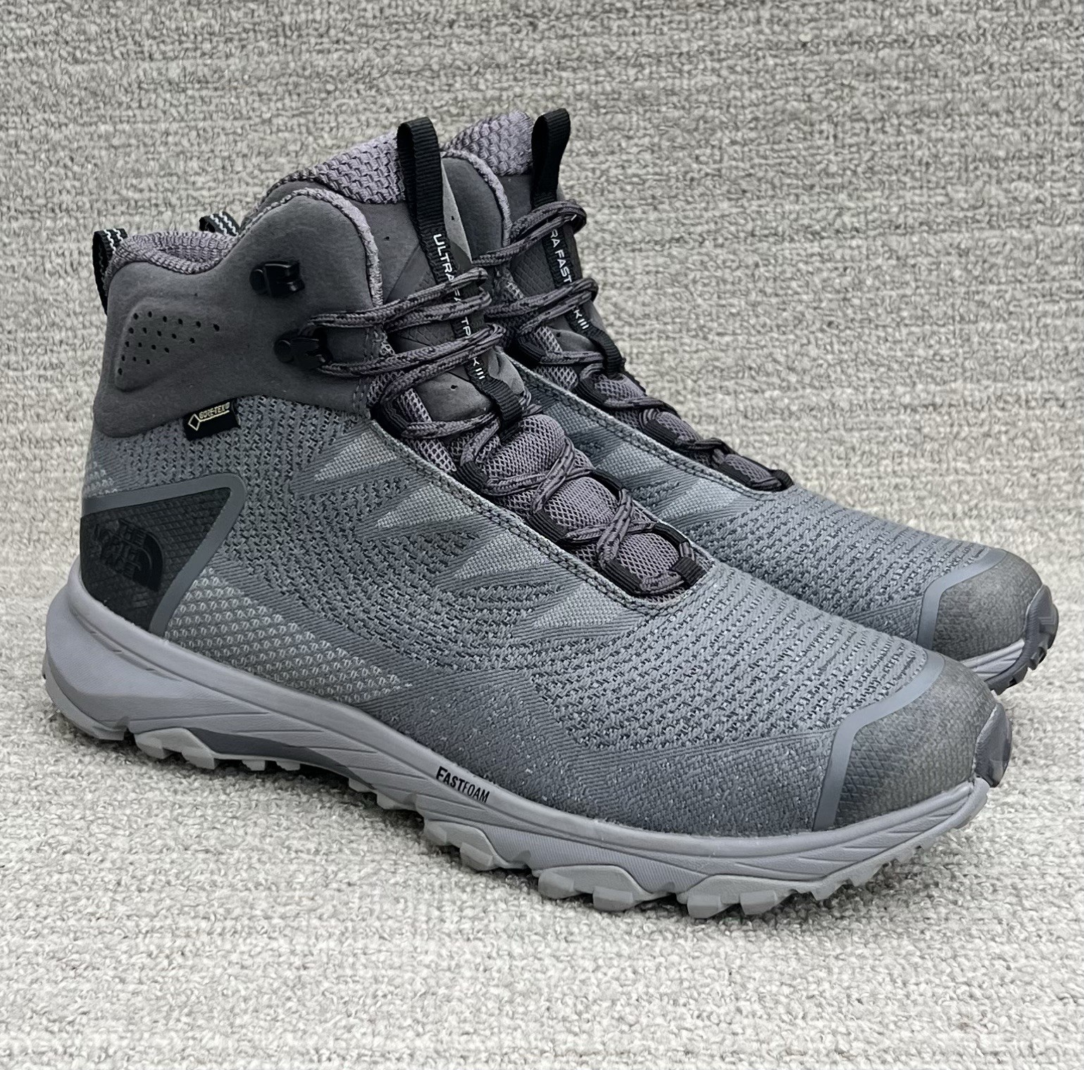 THE NORTH FACE Ultra Fastpack III Mid GTX Woven Hiking Boot Grey Men Size 10 US