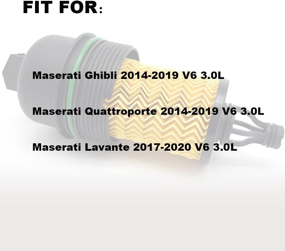 2 Oil Filters & 1 Cap for Maserati Ghibli & Quattroporte - Engine Protection Set