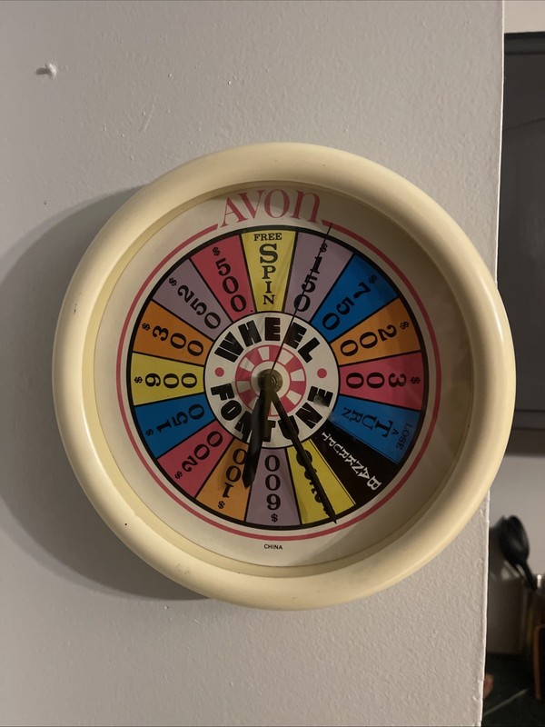 Avon Wheel Of Fortune Clock , Circa 1988