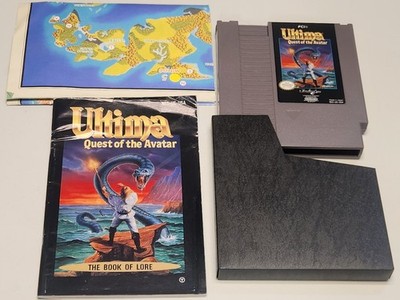 Ultima: Quest of the Avatar Nintendo NES Game Cartridge Authentic Manual Map