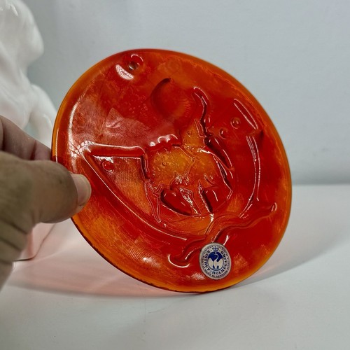 HOLMEGAARD Arche Noah SUNCATCHER MICHAEL BANG 1968 Orange UV Elefant Blenko Ära - Bild 7 von 11