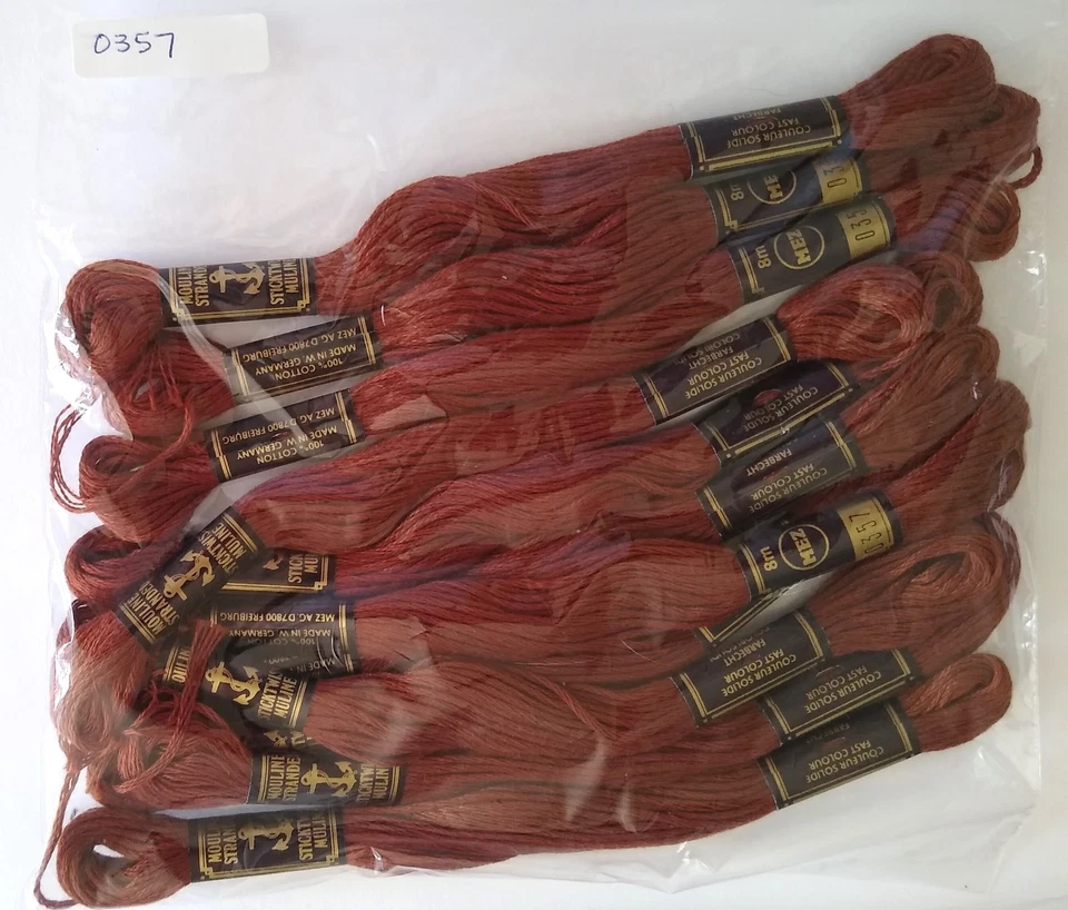 85+ Skein Anchor MEZ 8m Cotton Embroidery Floss Lot Mostly Browns and Beige NOS - Image 4 of 4