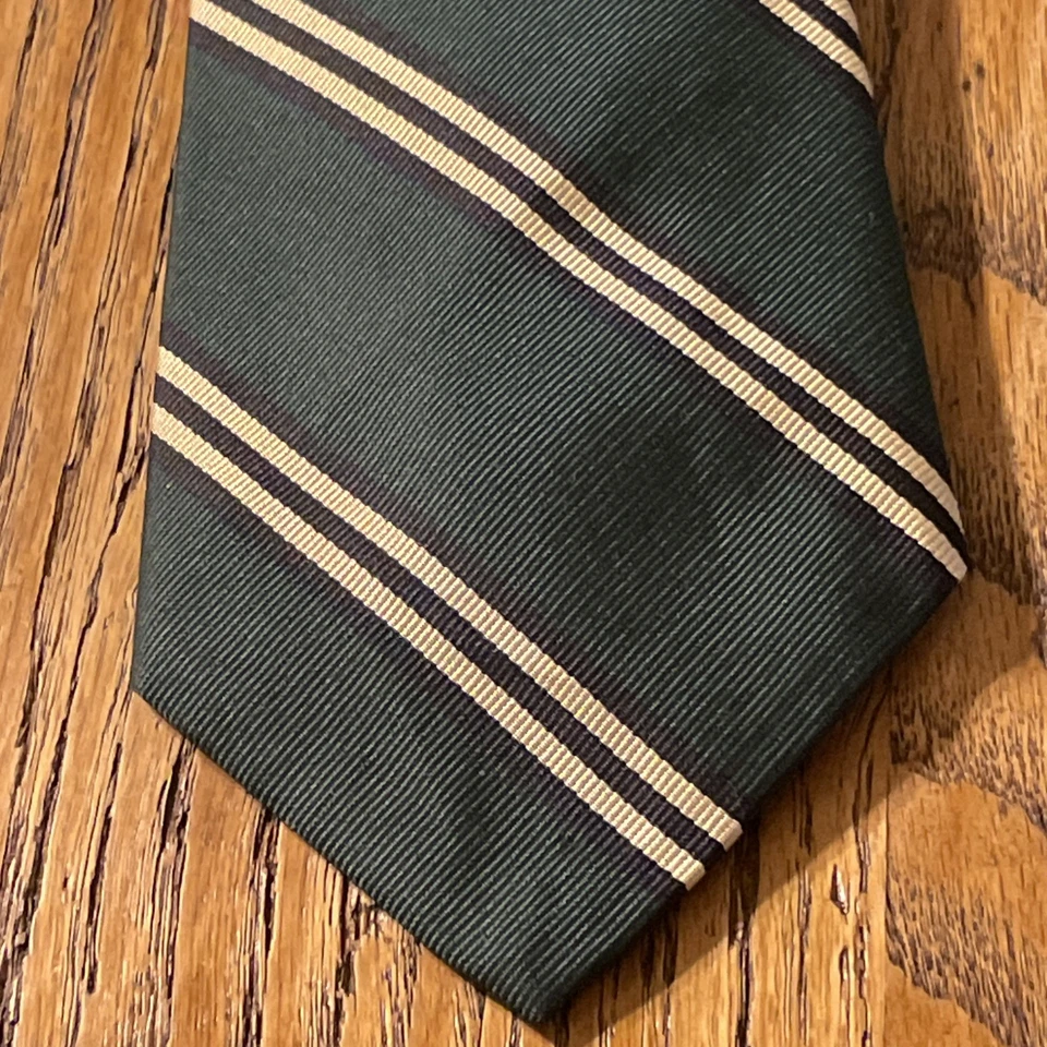 Corbata a rayas de regimiento de seda Brooks Brothers Repp usada en excelente estado etiqueta negra Foto 3 de 4