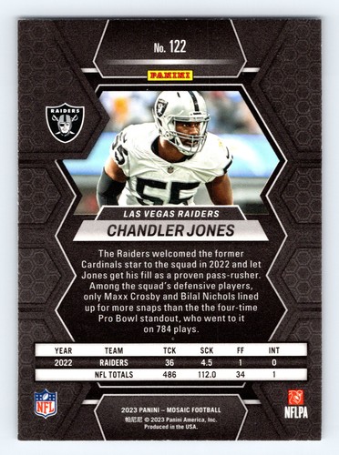 2022 Panini Mosaic #122 Chandler Jones NFL Trading Card Las Vegas Raiders - Foto 2 di 2