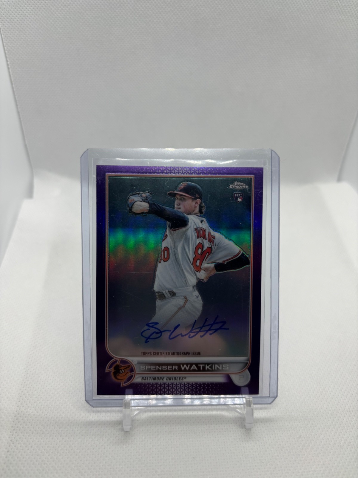 2022 Topps Chrome Spenser Watkins Rookie Auto Purple Refractor /250 Orioles