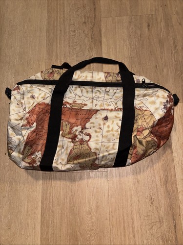 VTG Small Duffel Bag with Map Print Very Unique ￼