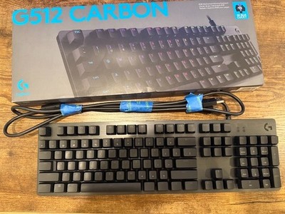 Logitech G512 Carbon RGB Mechanical Keyboard Gaming Blue Clicky Switches Used