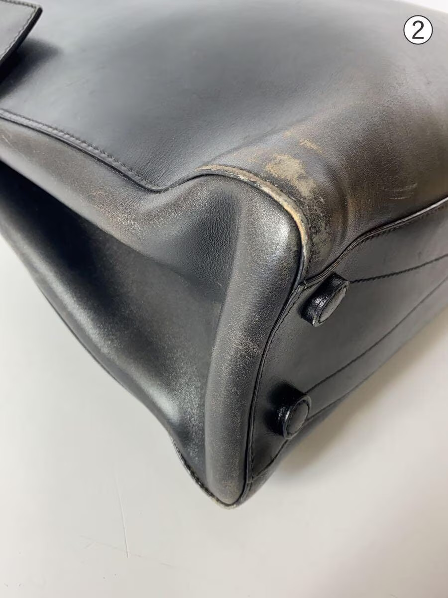 PRADA Handbag Leather BLK Solid Authentic Rare Ex… - image 7